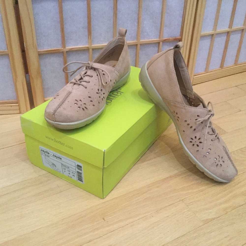 Hotter Jayda taupe nubuck sz 9 slim women's shoes